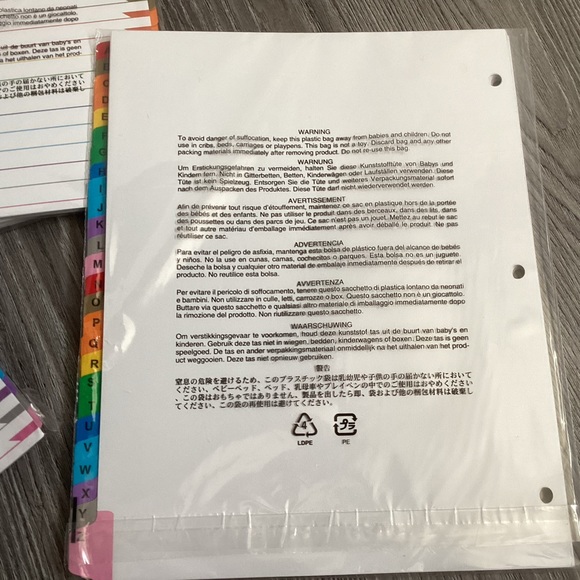 Amazon Basics A-Z Tab Dividers for 3 Ring Binder, 6 sets - Picture 7 of 7